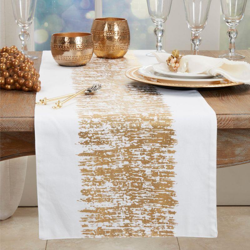 Saro Lifestyle Metallic Banded Design Runner