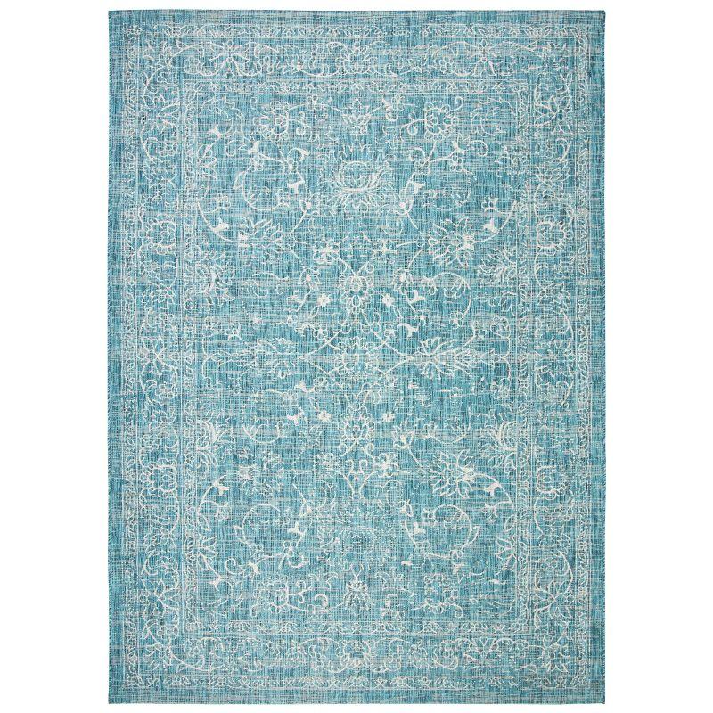 Courtyard CY8680 Power Loomed Indoor and Outdoor Area Rug - Turquoise - 9'x12' - Safavieh