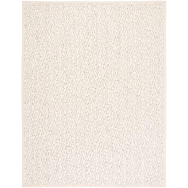 Ivory Flat Woven Wool Area Rug, 8' x 10'