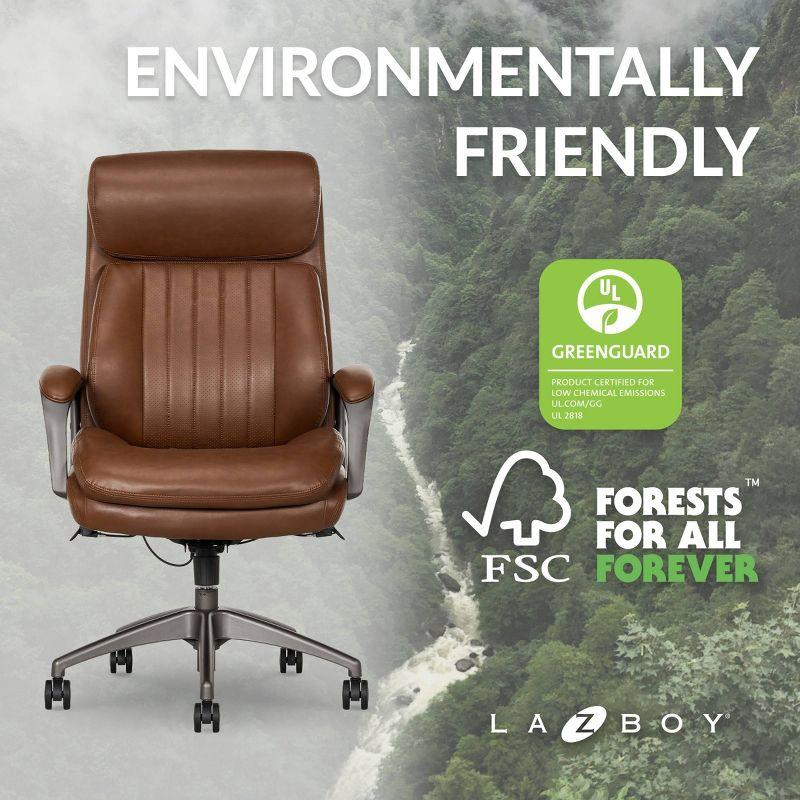 La-Z-Boy La-Z-Boy® Nova Executive Office Chair, Patented AIR Ergonomic Support Technology®, High-Back Premium Comfort & Support, Vegan PU Leather