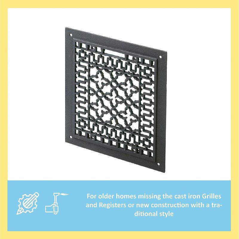 ACHLA Designs 14" Cast Iron Decorative Grill Fan Matte Black