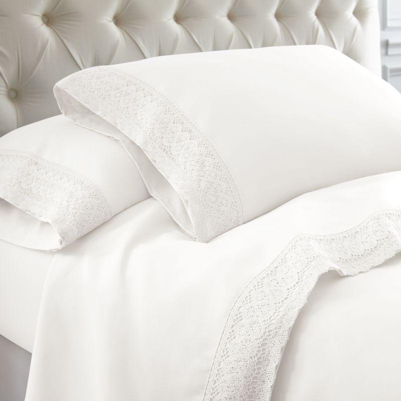 3 or 4 Piece Chochet Lace Microfiber Sheet Set.