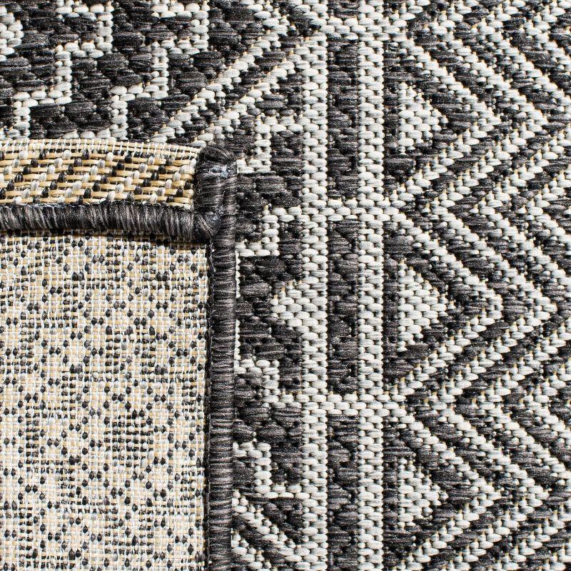 Courtyard CY8787 Power Loomed Indoor/Outdoor Area Rug - Black/Grey - 6'7"x6'7" - Safavieh.