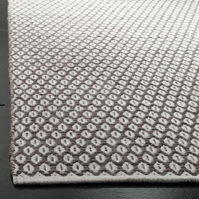 Coastal Charm Charcoal/Ivory Geometric Handwoven Wool-Cotton Runner Rug