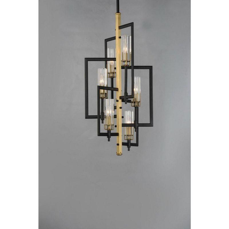 Maxim Lighting Flambeau 6 - Light Chandelier in  Black/Antique Brass