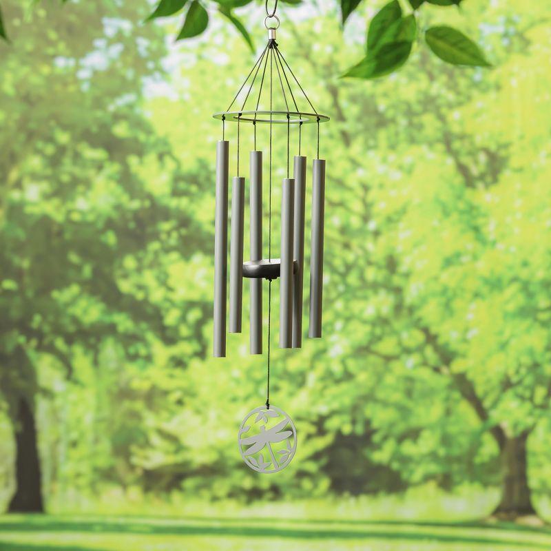 27"H Laser Cut Metal Hand Tuned Windchime, Dragonfly, Scale "C"