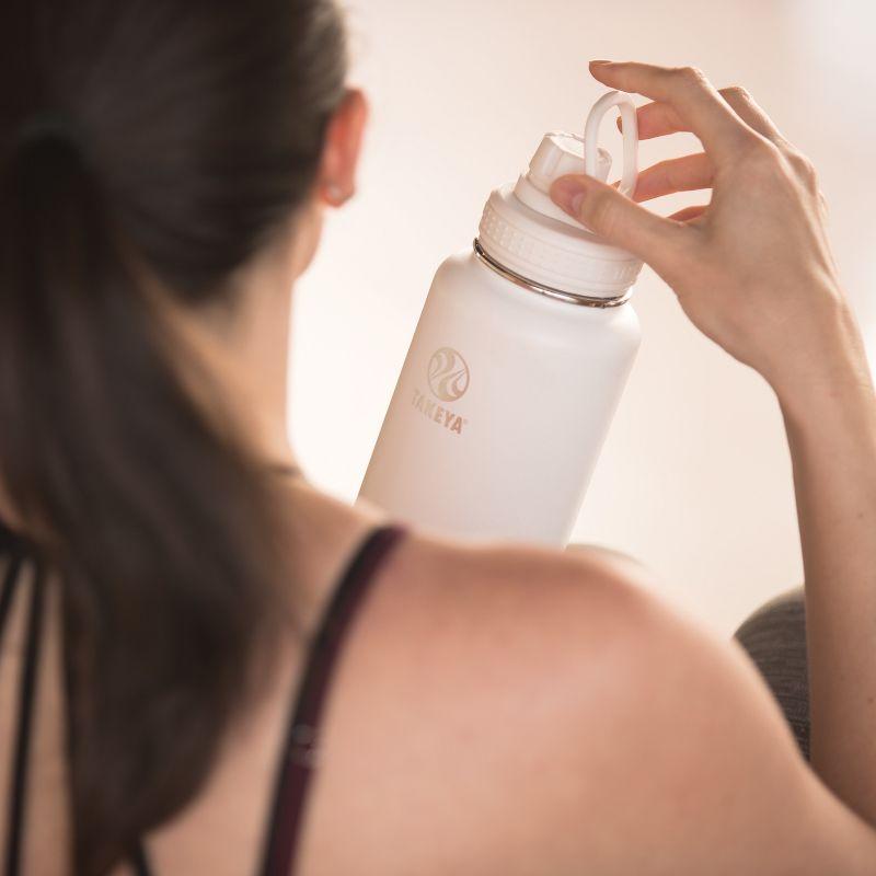 Takeya 32oz Actives Insulated Stainless Steel Water Bottle with Spout Lid - White