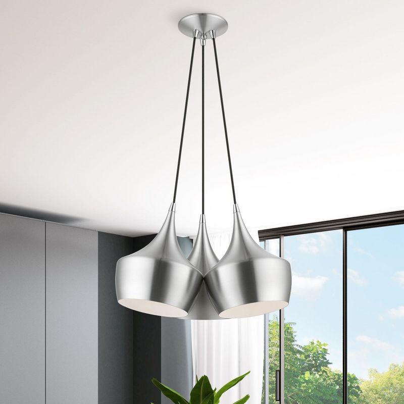 Livex Lighting Waldorf 3 - Light Pendant in  Brushed Aluminum