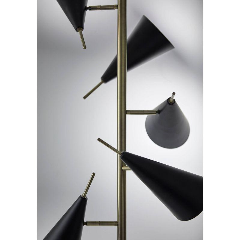 71.5" Owen Tree Lamp Black - Adesso: Adjustable Mid-Century, ETL Listed, Metal Cone Shades