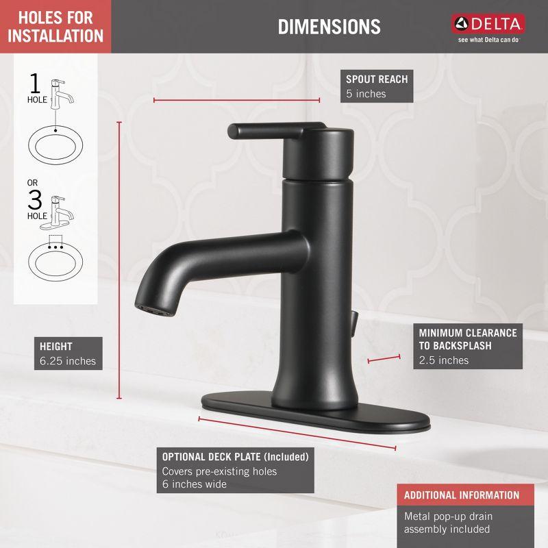 Sleek Matte Black Trinsic Single Handle Bathroom Faucet