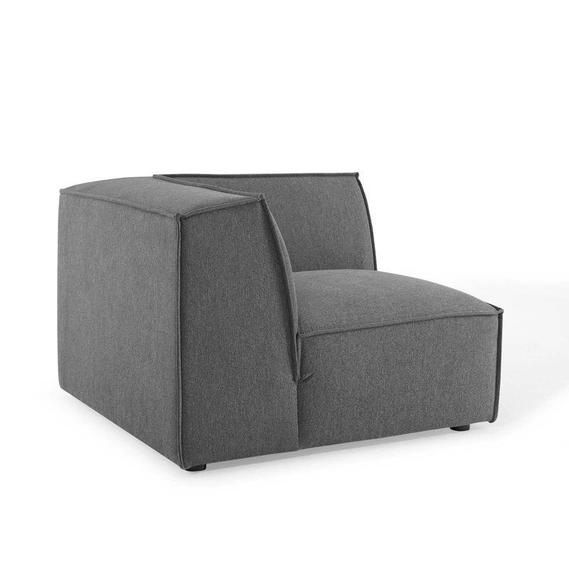 Modway 7pc Restore Sectional Sofa Charcoal: Modular U-Shaped, Polyester Upholstery, Wood Frame