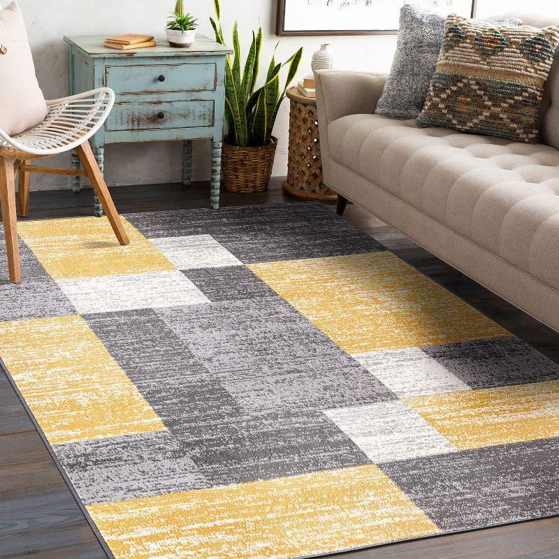 World Rug Gallery Modern Geometric Boxes Area Rug