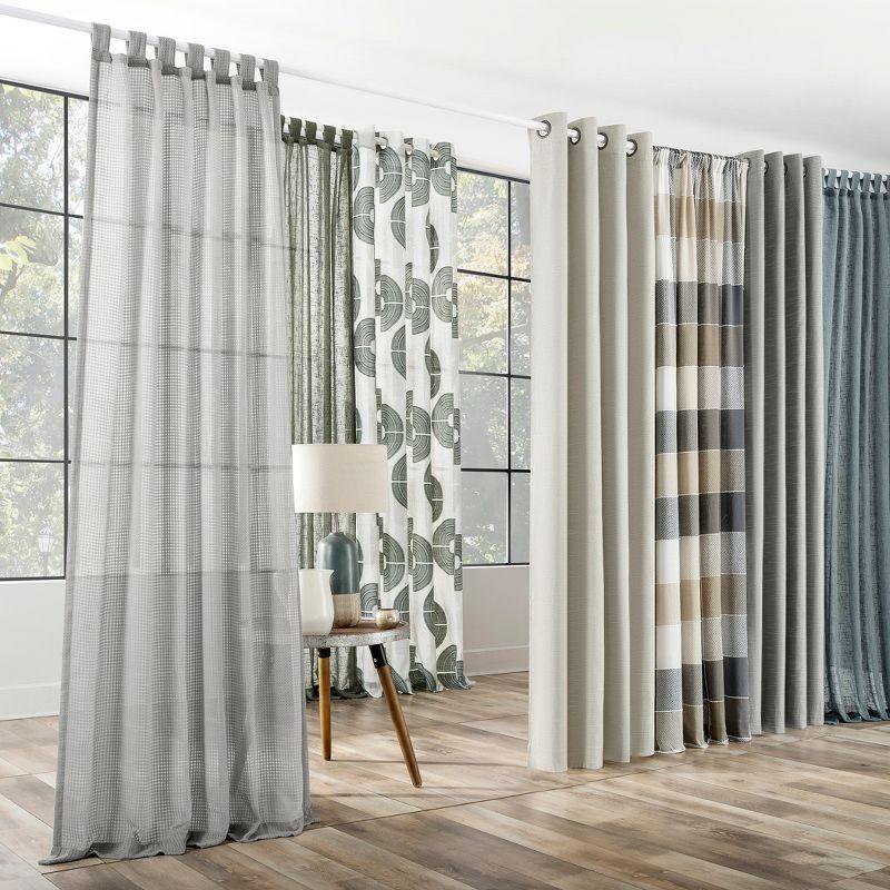 50"x63" Archaeo Total Blackout Textured Linen Blend Grommet Top Curtain Panel Gray