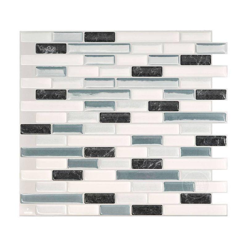 Smart Tiles Muretto Brina 4pk Peel and Stick 3D Backsplash: Vinyl Tile Paper for Kitchen & Bathroom Vanity, Washable Surface