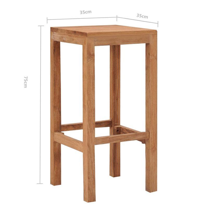 vidaXL Bar Stools 2 pcs Solid Wood Teak