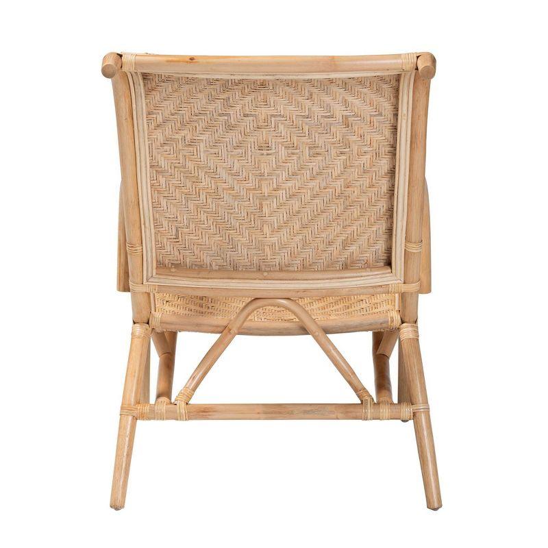 bali & pari Madura Rattan Lounge Chair: Handcrafted, Bohemian Design, No Assembly Required