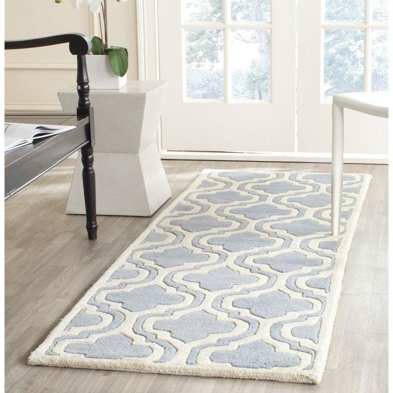 Chatham Blue and Ivory Hand-Tufted Wool Rug, 27" x 5"