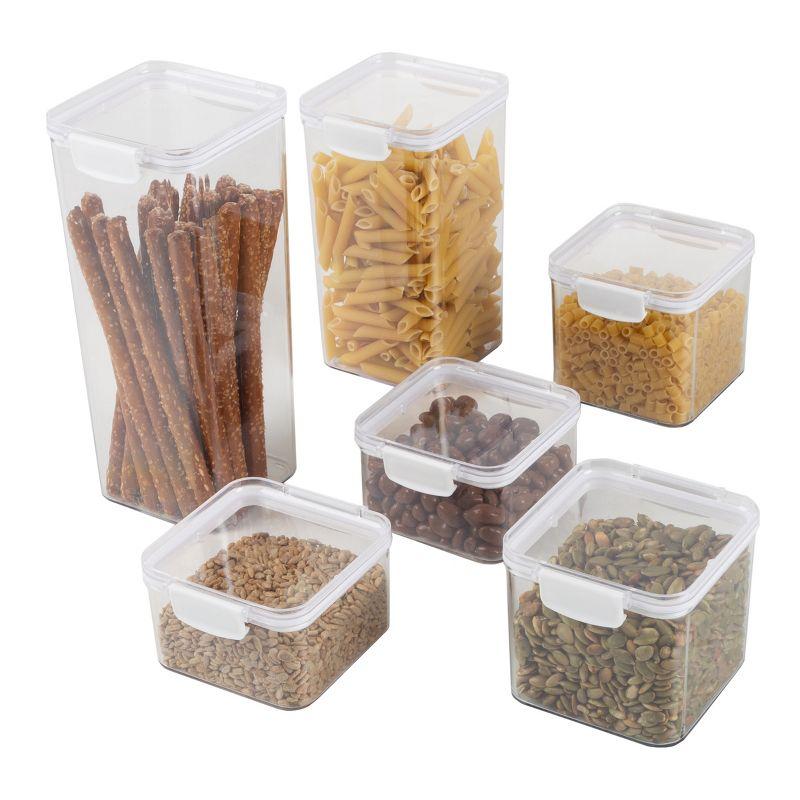 Clear Plastic 6-Piece Food Storage Container Set with Lids