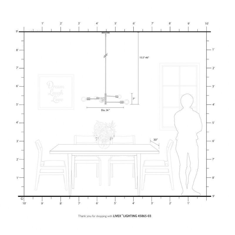 Livex Lighting Bannister 5 - Light Chandelier in  Black