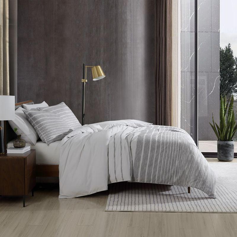 Kenneth Cole Kenneth Cole Abstract Stripe Cotton Grey Comforter Set