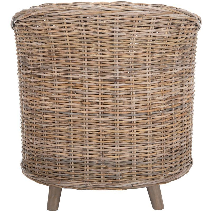 Omni Barrel Chair - FOX6501 - White/Natural Unfinished - Safavieh