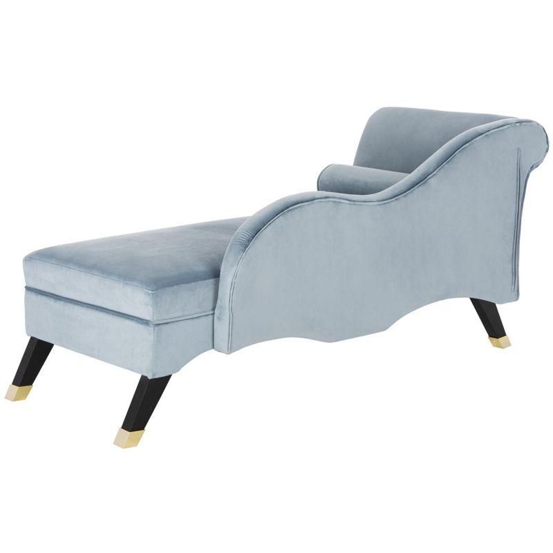 Caiden Chaise - FOX6284 - Slate Blue/Black - Safavieh