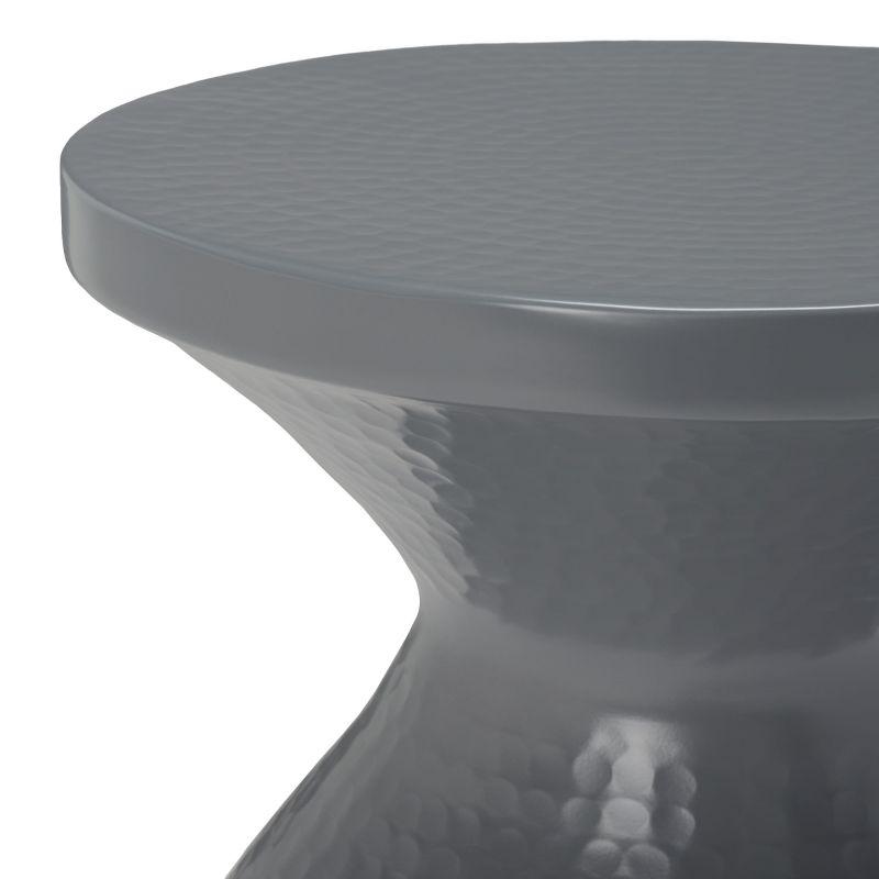Astrid Small Hammered Stool/End Table - Dark Grey - Safavieh