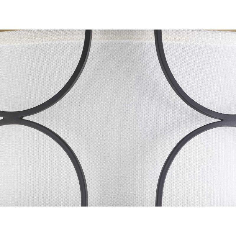 Progress Lighting Landree 3-Light Flush Mount, Black Finish, White Silk Shade