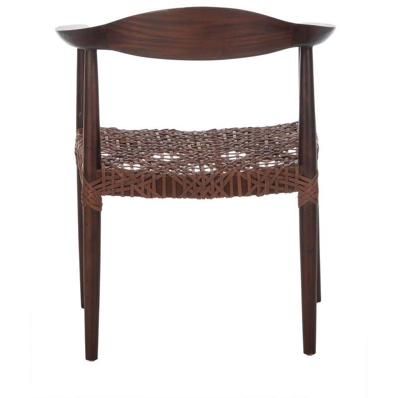 Juneau Leather Woven Accent Chair  - Safavieh