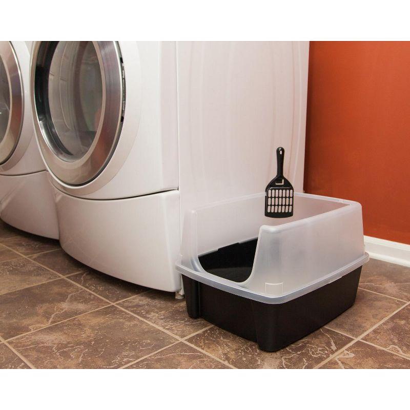 IRIS USA, Open-Top Cat Litter Box with Shield with Scoop