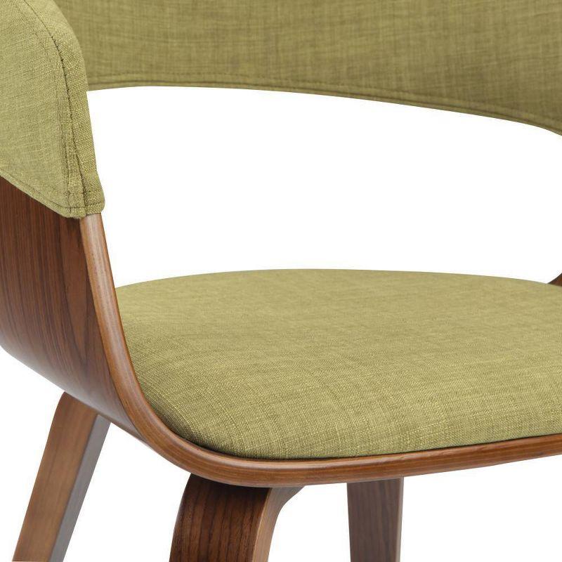 Lowell Bentwood Upholstered Dining Chair with Curved Backrest in Mid-Century Modern Style