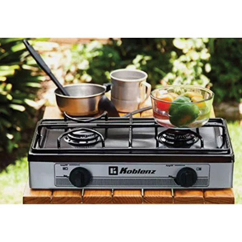 Koblenz Silver Stainless Steel 2-Burner Gas Stove