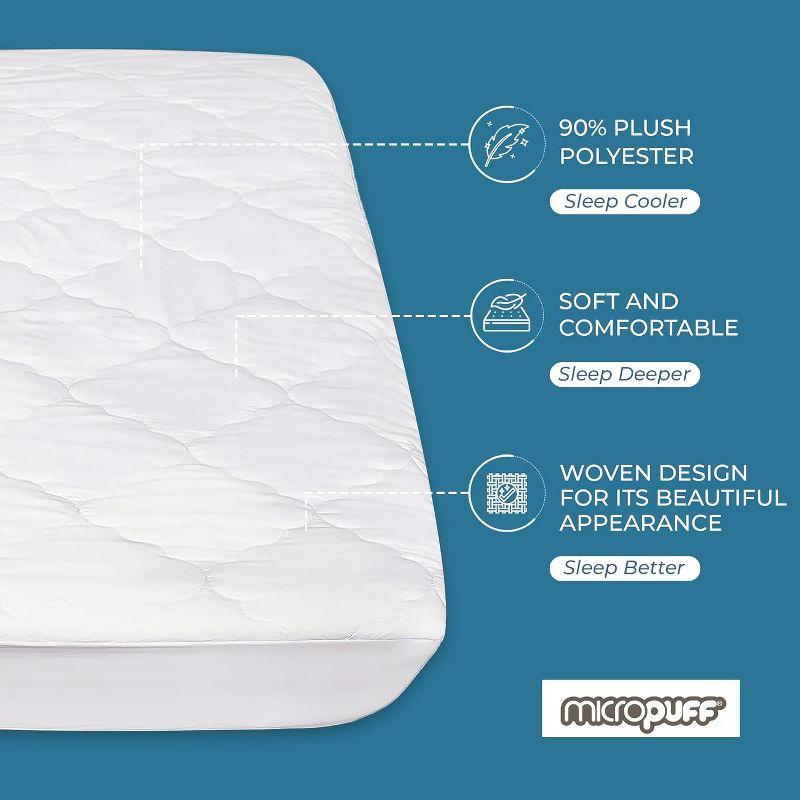 Micropuff Soft and Comfortable Mattress Pad - Durable Fabric - Odorless Filling - 100 GSM