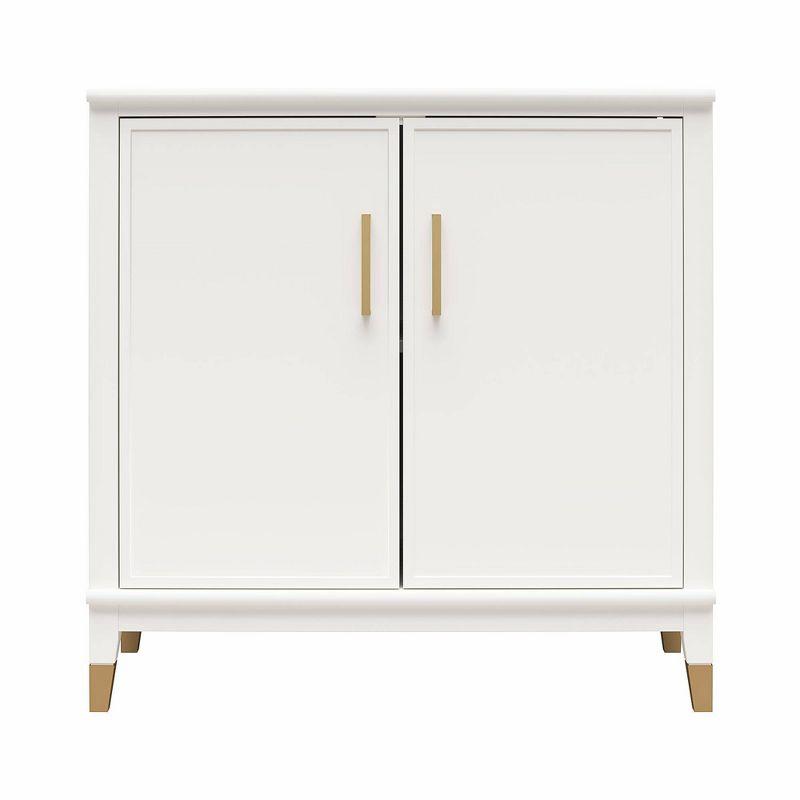 White MDF 2-Door Accent Cabinet with Adjustable Shelving