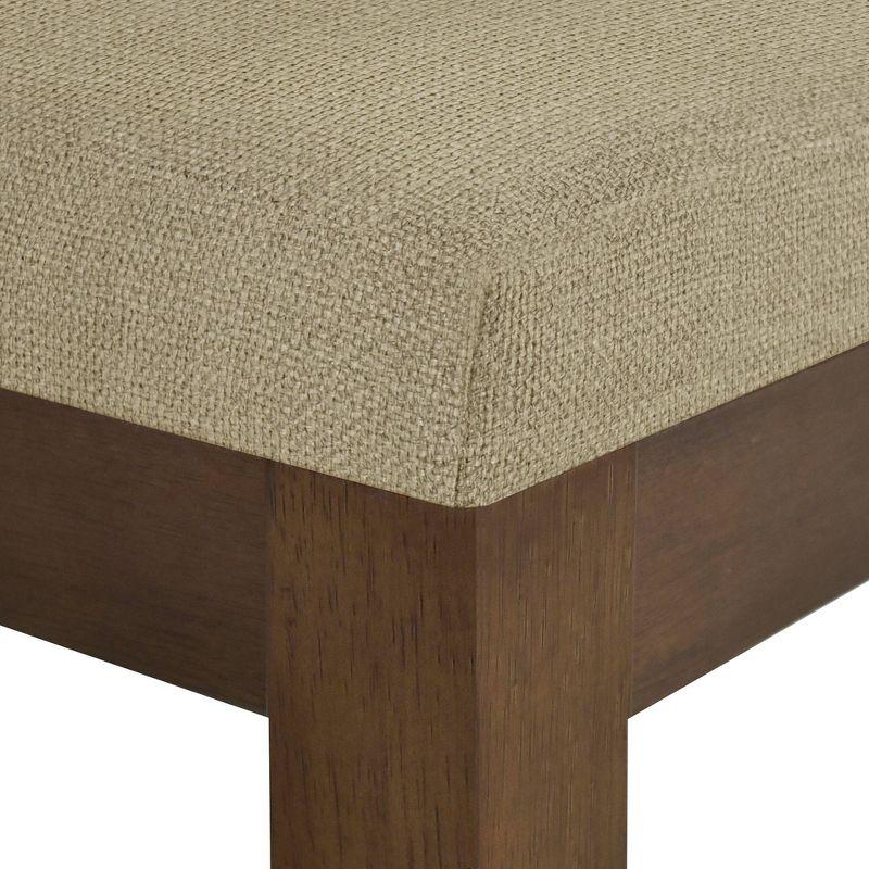 510 Design Set of 2 Everly Upholstered Channel Back Dining Chairs Dark Taupe: Polyester & Linen, Wood Legs