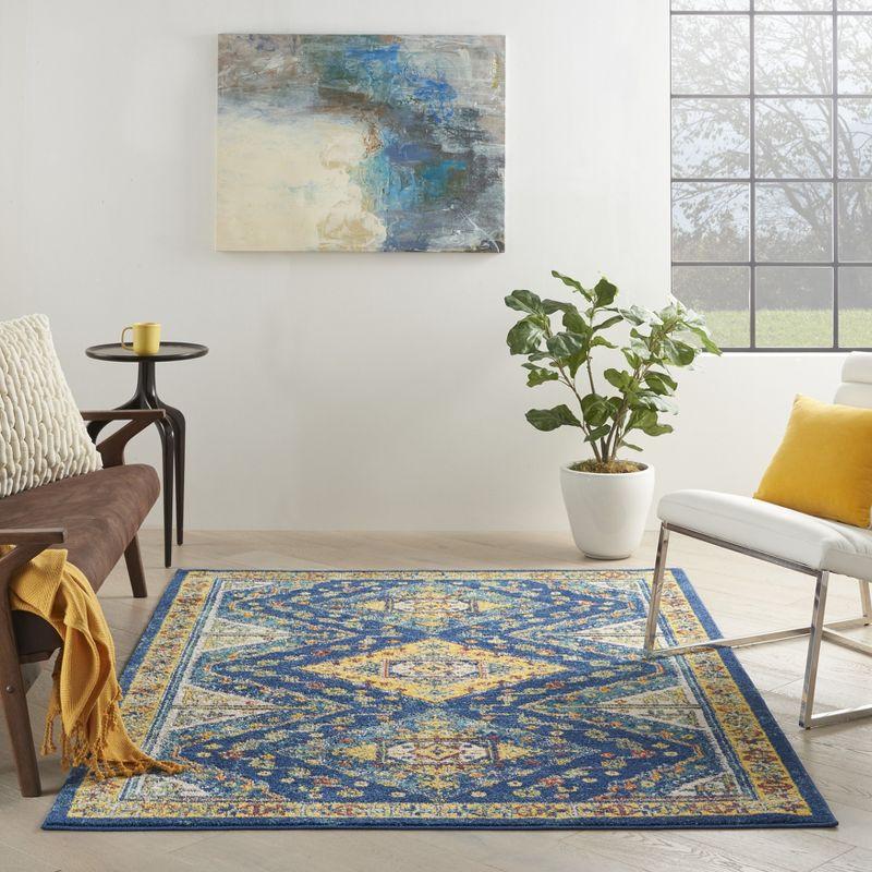 Nourison Allur Diamonds Geometric Indoor Area Rug Navy Multicolor 4' x 6'