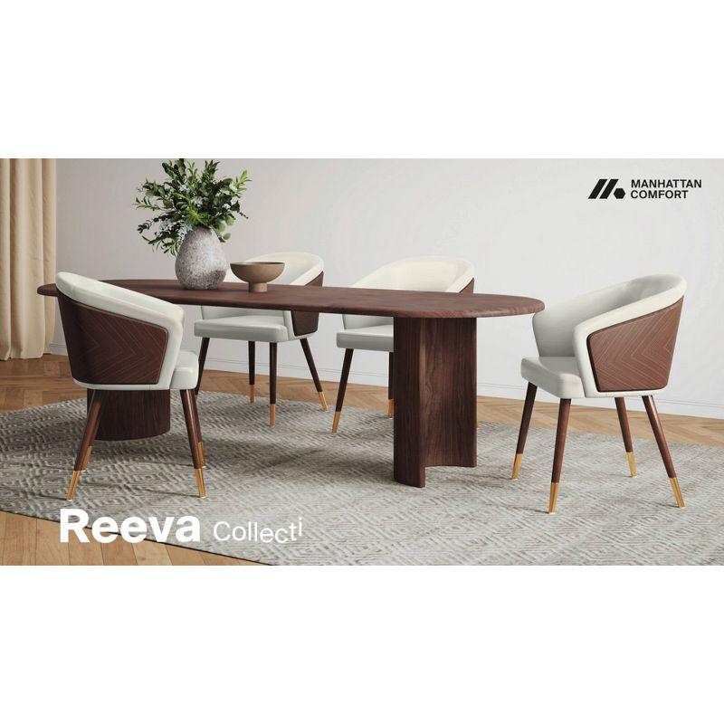 Reeva Modern Leatherette Upholstered Dining Chair Cream: Manhattan Comfort, Beechwood Legs, Foam Cushion