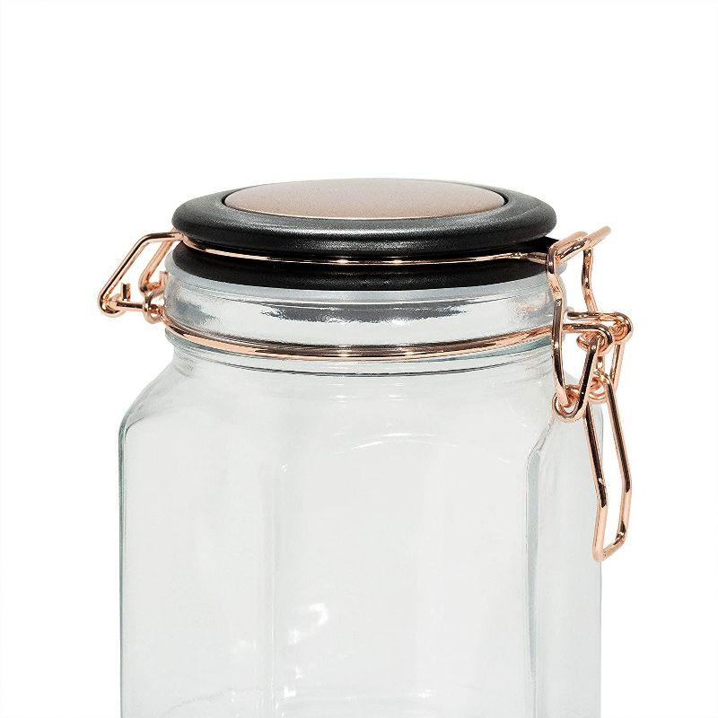 Amici Home Adler Collection Food Safe Hermetic Preserving Glass Canister With Lid & Clippers