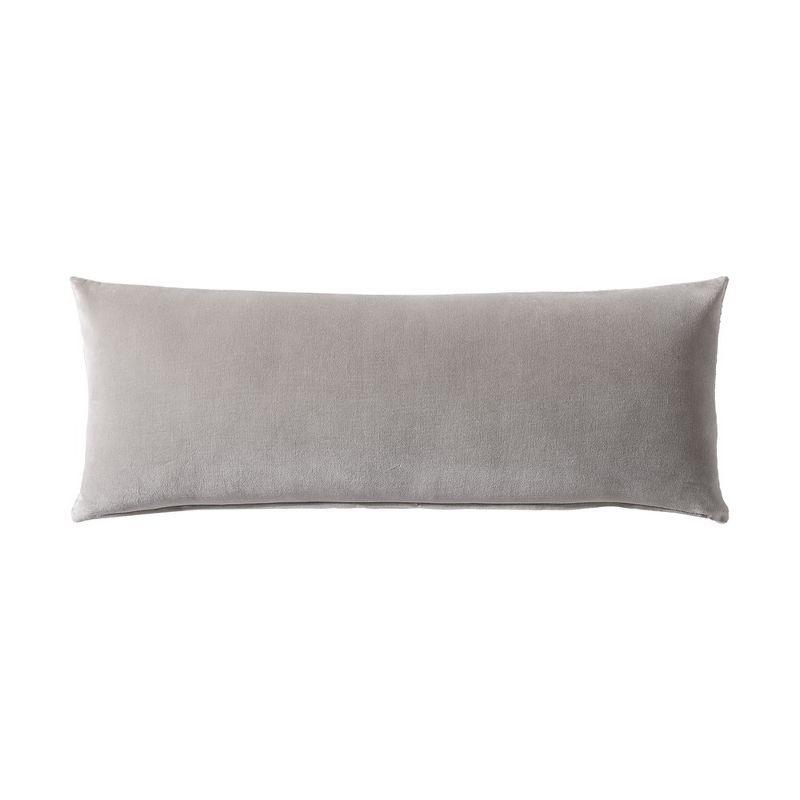 Taupe Lace Cotton and Linen Long Throw Pillow