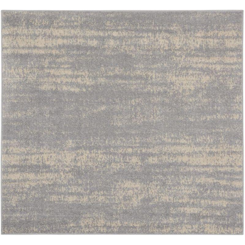 Nourison Essentials 5' x square Grey/Beige Modern Indoor/Outdoor Rug