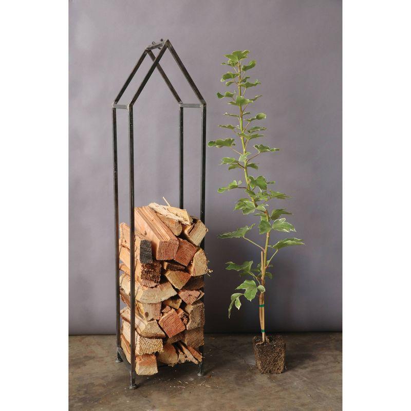 Metal House Shaped Fire Wood Holder 18" x 19" - Storied Home