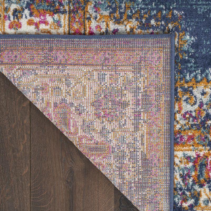 Nourison Passion Medallion Bohemian Indoor Rug Navy 2'2" x 10'