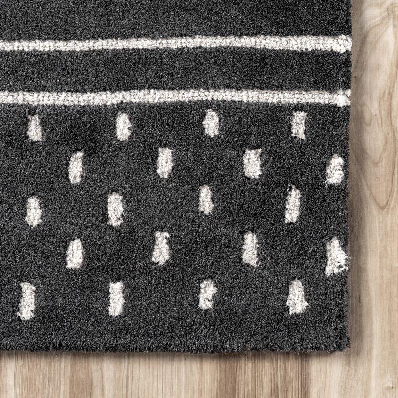 Charcoal Stripe 8' x 10' Hand-Tufted Wool Area Rug