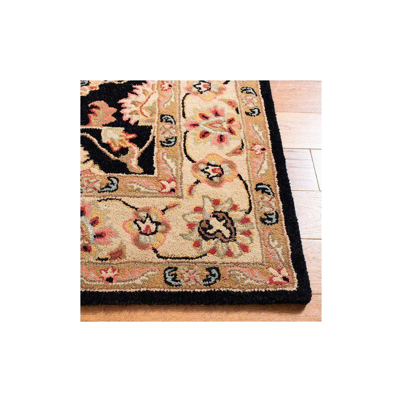 Heritage HG957 Handmade Area Rug - 4'x6' - Black/Beige - Safavieh