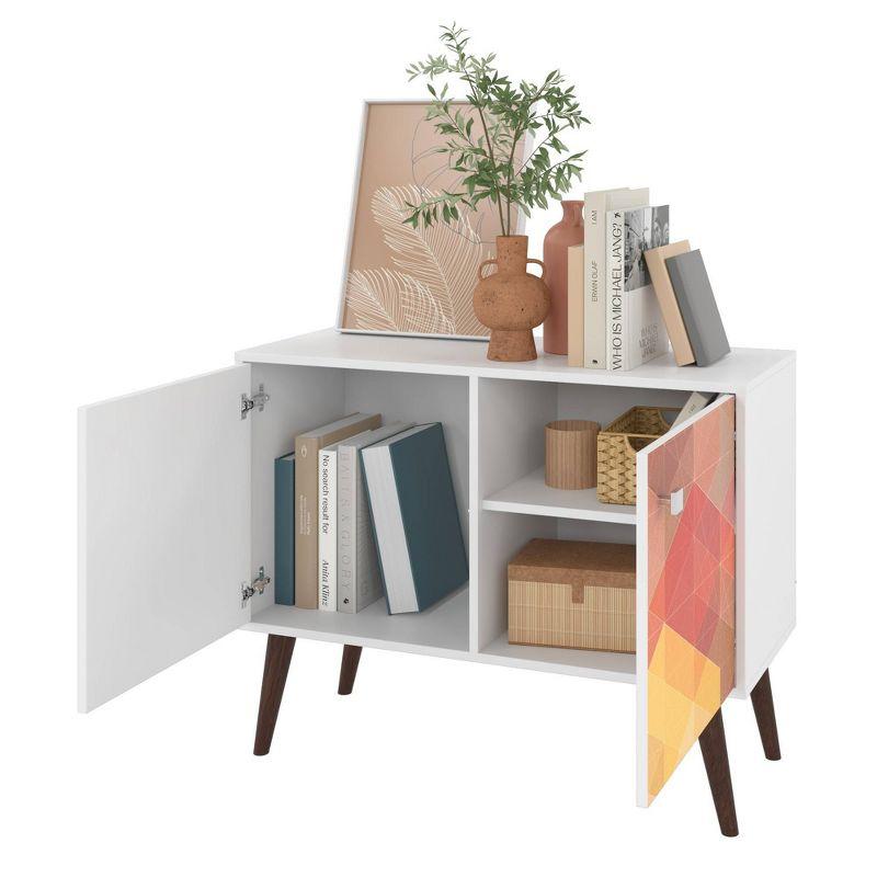 Modern Avesta White Rectangular Side Table with Storage