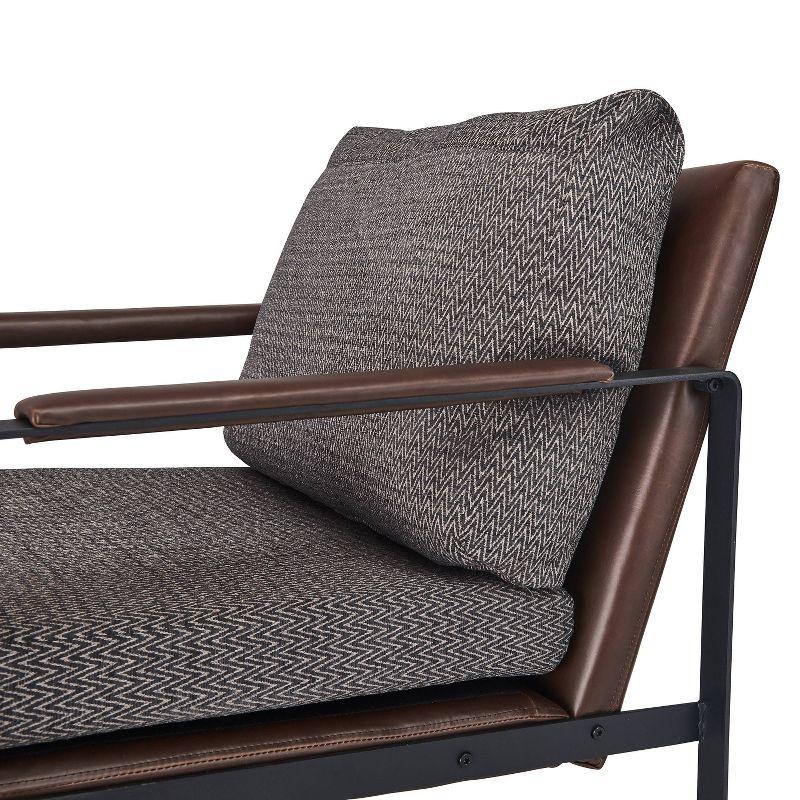 24" Amelie Mid-Century Modern Armchair Distressed Gray - Finch: Upholstered Polyester, Wood & Metal Frame