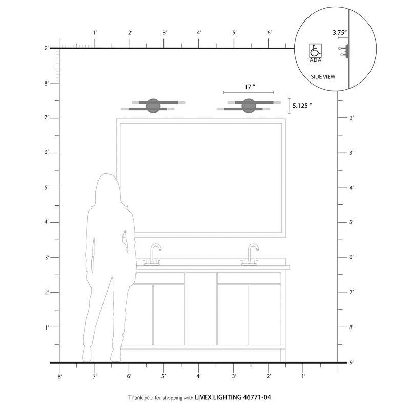 Livex Lighting Soho 4 - Light Wall Light in  Black/Brushed Nickel