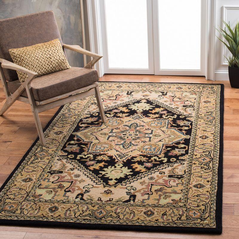Heritage HG625 Handmade Area Rug - 4'x6' - Black/Gold - Safavieh