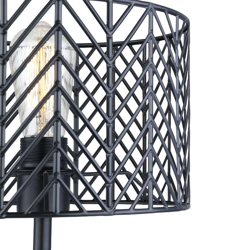 18.5" Ingrid Cage Shade Metal Tripod Table Lamp Black - River of Goods: Modern Accent for Living Room, Inline Switch
