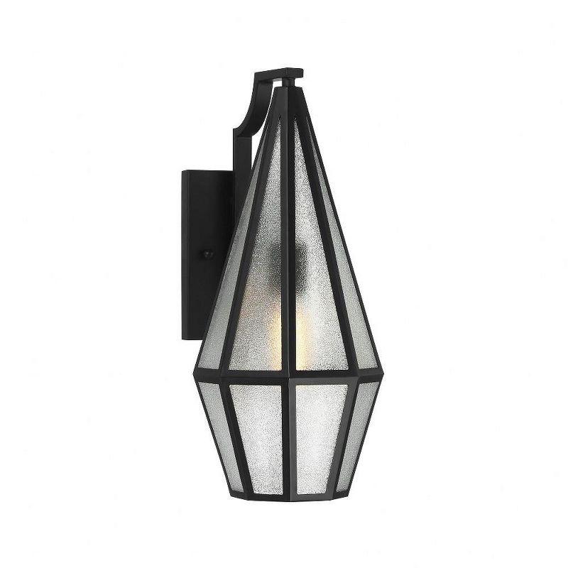 Peninsula 1-Light Outdoor Wall Lantern in Matte Black